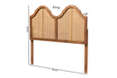 Daniella Ash Walnut and Synthetic Rattan King Size Arched Headboard Baxton