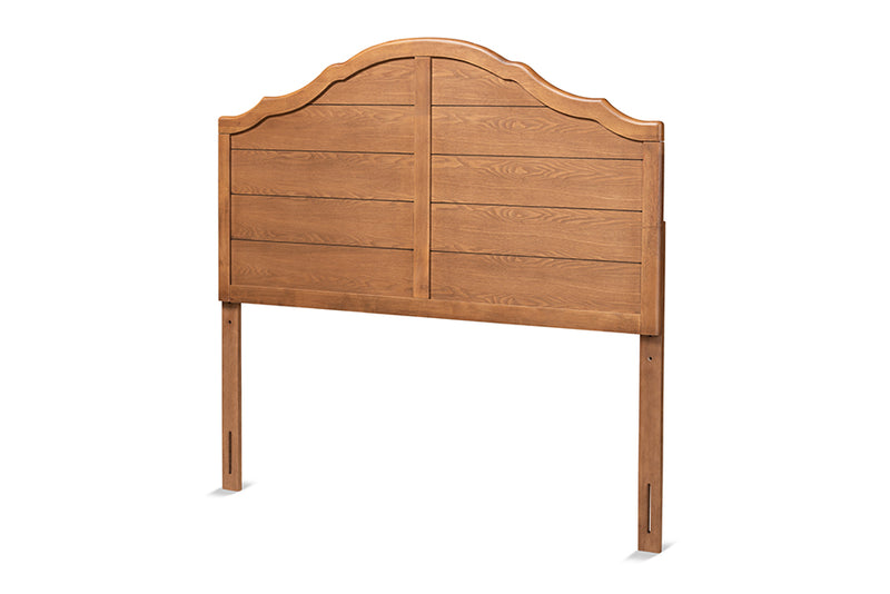 Maisie Vintage Traditional Farmhouse Ash Walnut Finished Wood Queen Size Headboard
