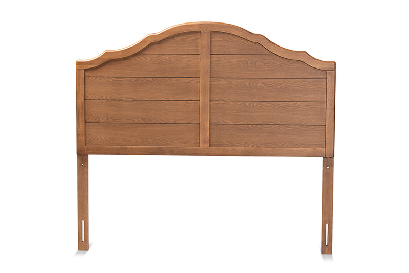 Maisie Vintage Traditional Farmhouse Ash Walnut Finished Wood Queen Size Headboard