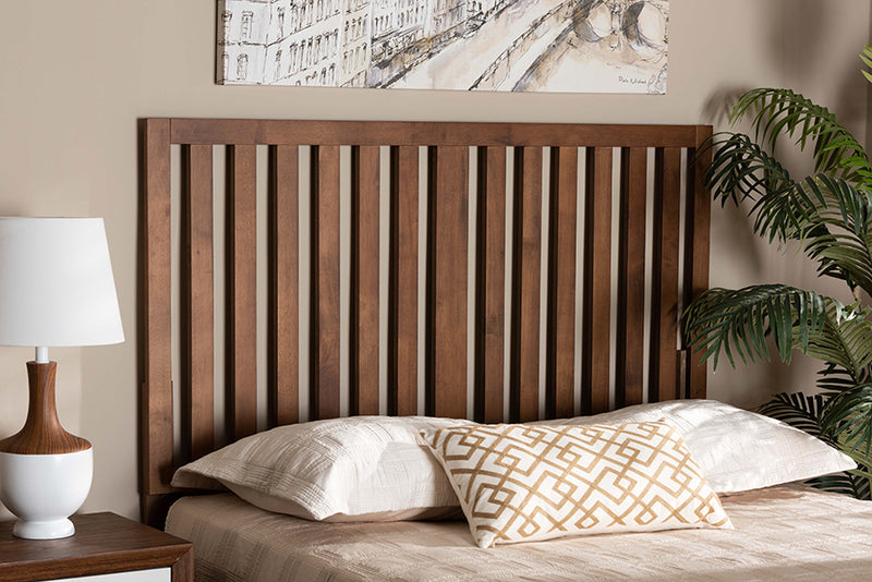 Toveli Modern and Transitional Ash Walnut Finished Wood Full Size Headboard