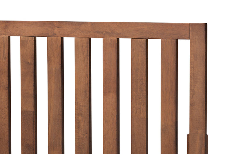 Rowanne Walnut Brown King Size Platform Bed Baxton