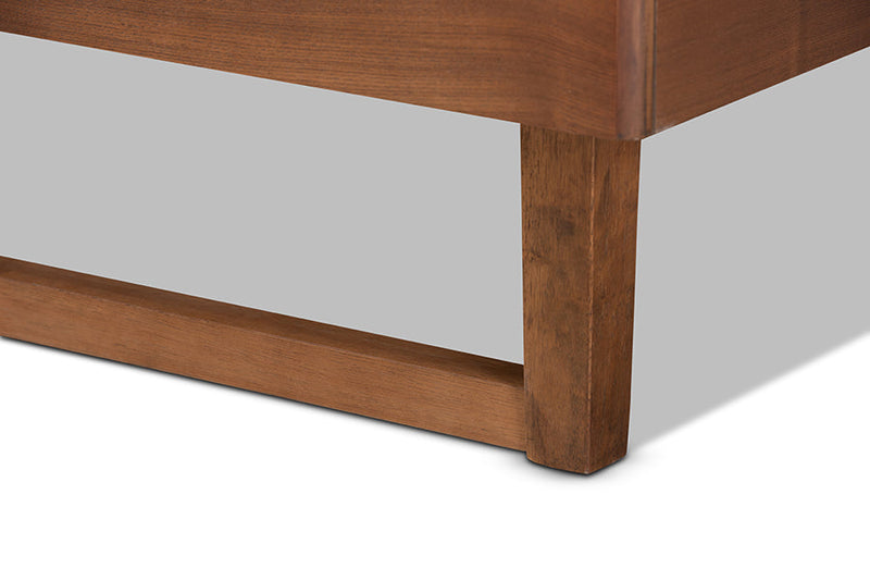 Camara Walnut Brown King Size Platform Bed Baxton
