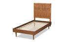 Bennett Walnut Brown Twin Size Platform Bed Baxton