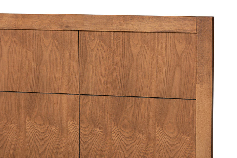 Bennett Walnut Brown Twin Size Platform Bed Baxton