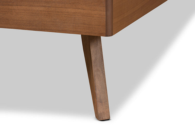 Idris Walnut Brown Twin Size Platform Bed Baxton