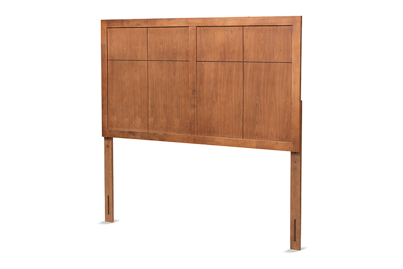 Nagoya Modern Transitional and Rustic Ash Walnut Finished Wood Queen Size Headboard