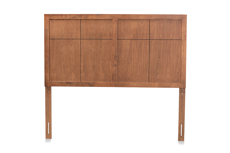 Nagoya Modern Transitional and Rustic Ash Walnut Finished Wood Queen Size Headboard