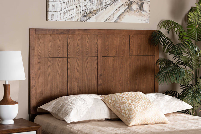 Nagoya and Rustic Ash Walnut Queen Size Headboard Baxton