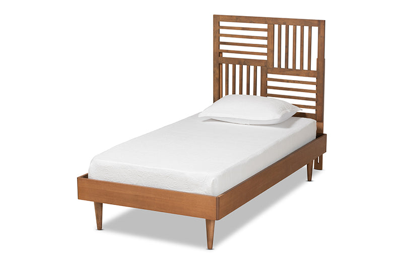 Coronado Modern and Contemporary Walnut Brown Finished Wood Twin Size Platform Bed