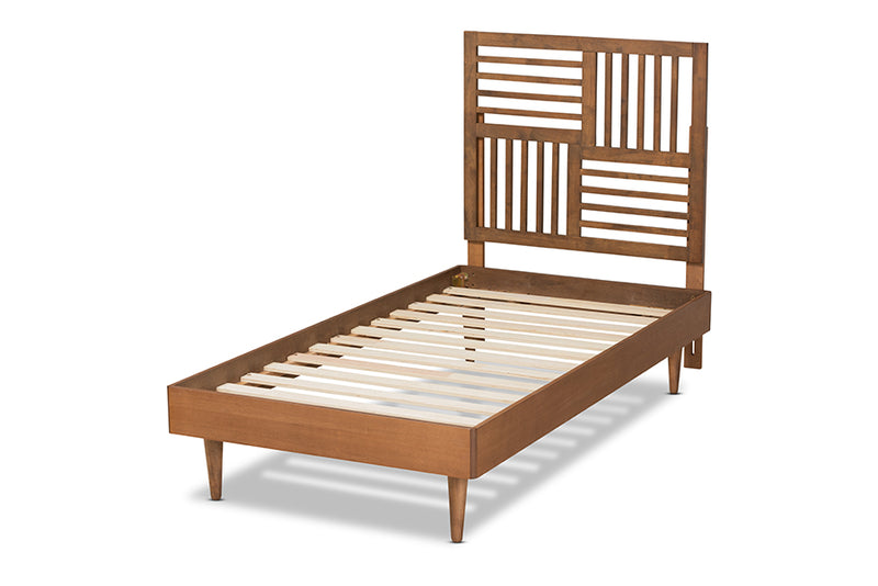 Coronado Modern and Contemporary Walnut Brown Finished Wood Twin Size Platform Bed