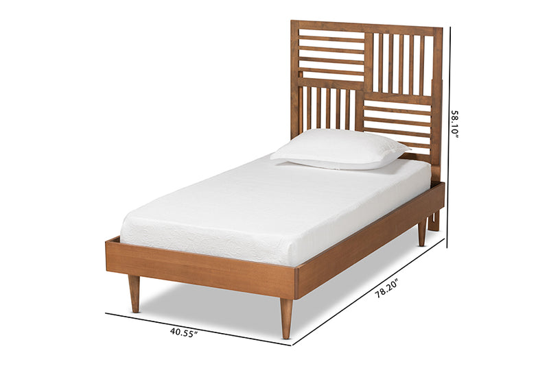 Coronado Modern and Contemporary Walnut Brown Finished Wood Twin Size Platform Bed