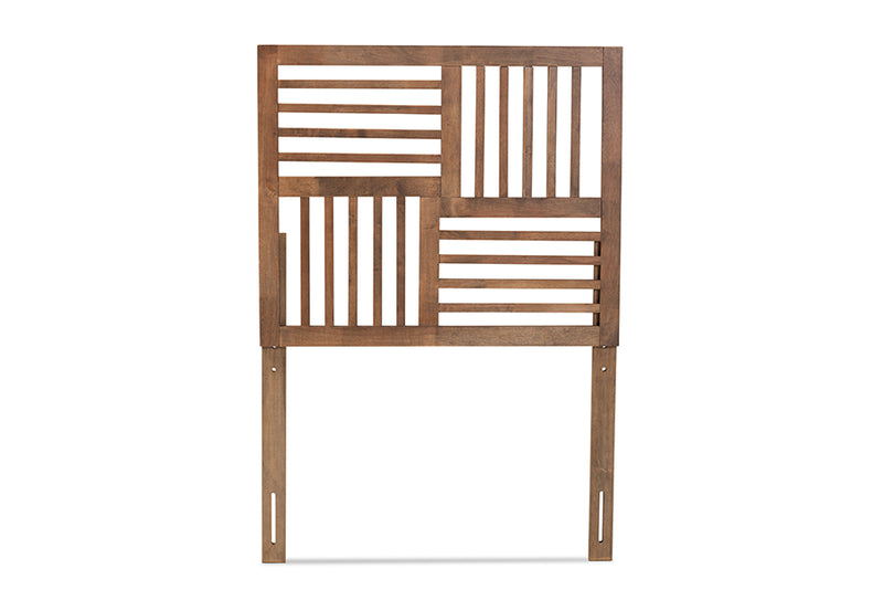 Casol Modern and Contemporary Ash Walnut Finished Wood Twin Size Headboard