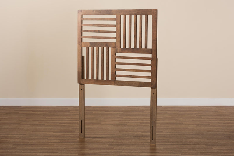 Casol Modern and Contemporary Ash Walnut Finished Wood Twin Size Headboard