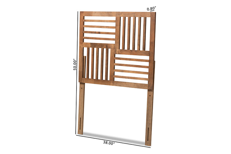 Casol Modern and Contemporary Ash Walnut Finished Wood Twin Size Headboard