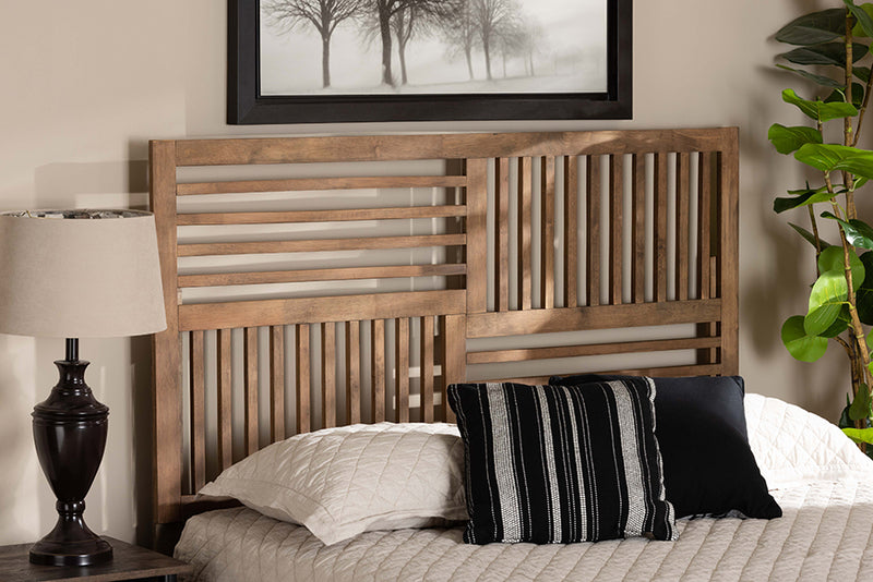 Casol Modern and Contemporary Ash Walnut Finished Wood Full Size Headboard