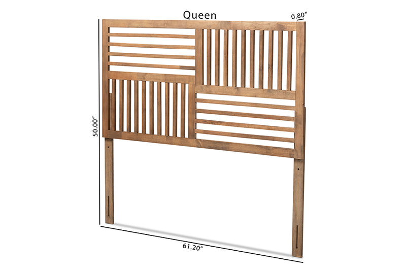 Casol Modern and Contemporary Ash Walnut Finished Wood Full Size Headboard