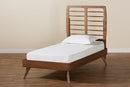 Romilly Walnut Brown Twin Size Platform Bed Baxton