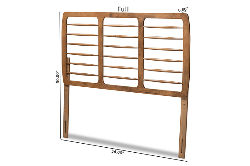 Dalston Mid-Century Modern Ash Walnut Finished Wood Queen Size Headboard