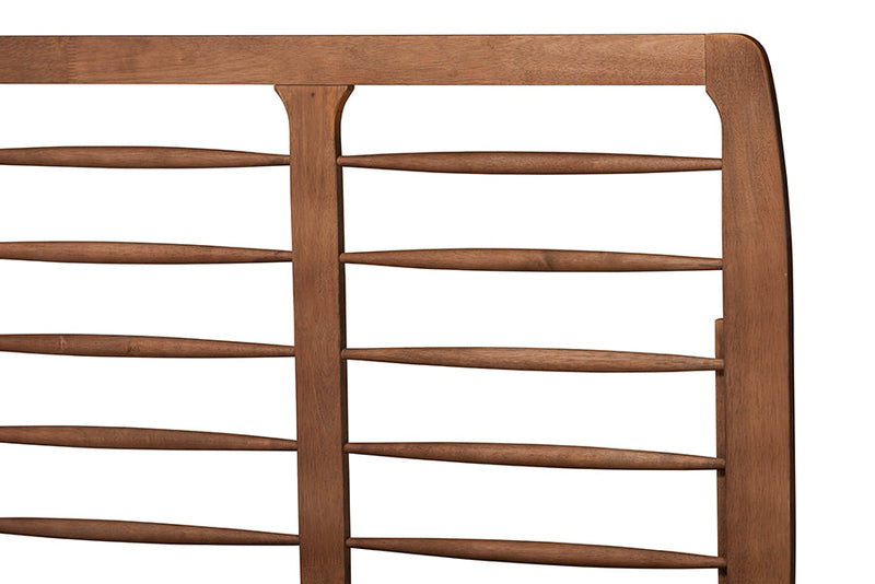 Juvita Ash Walnut Queen Size Platform Bed Baxton