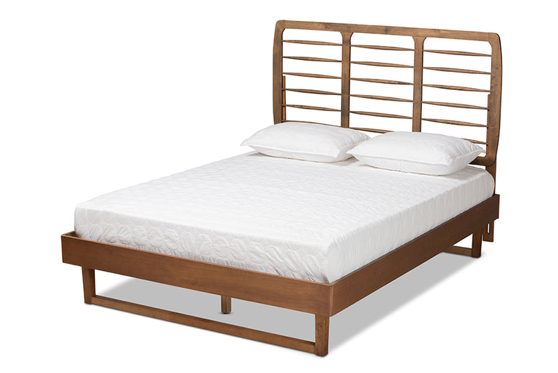 Felisa Modern and Contemporary Walnut Brown Finished Wood Full Size Platform Bed