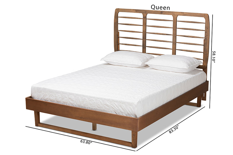 Felisa Modern and Contemporary Walnut Brown Finished Wood Full Size Platform Bed