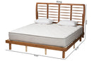 Juvita Ash Walnut King Size Platform Bed Baxton