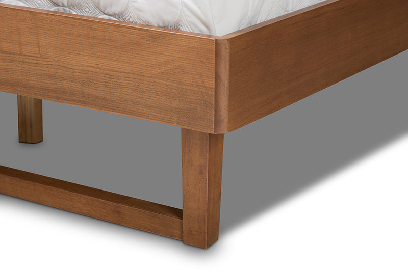 Felisa Modern and Contemporary Walnut Brown Finished Wood King Size Platform Bed