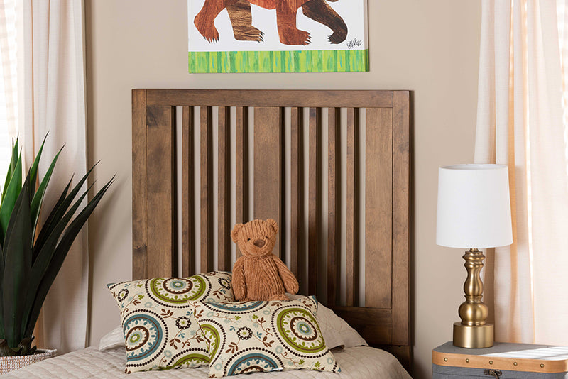 Estelle Modern and Contemporary Ash Walnut Finished Wood Twin Size Headboard