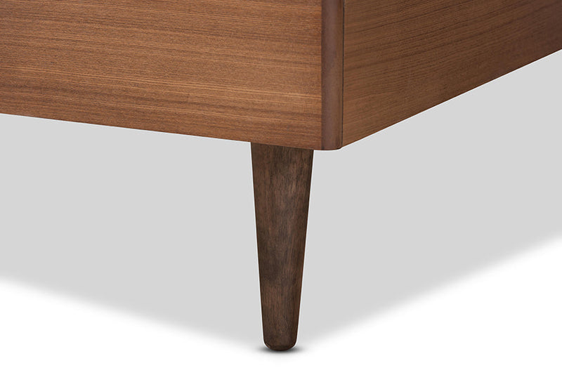 Luiza Ash Walnut Twin Size Platform Bed Baxton