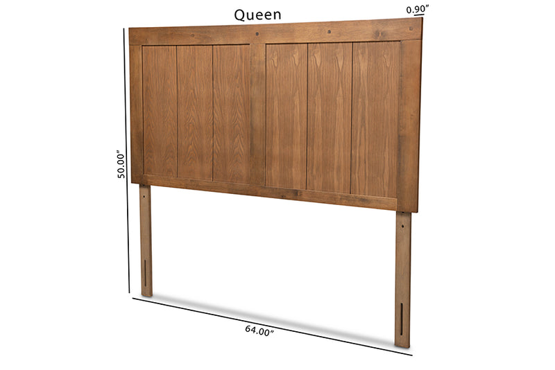 Melody Modern and Contemporary Ash Walnut Finished Wood Queen Size Headboard