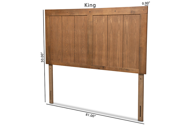 Melody Modern and Contemporary Ash Walnut Finished Wood Queen Size Headboard