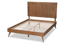 Tarana Ash Walnut Queen Size Platform Bed Baxton