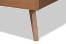 Tarana Ash Walnut Queen Size Platform Bed Baxton