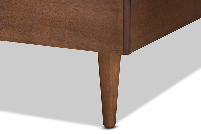 Luiza Ash Walnut King Size Platform Bed Baxton