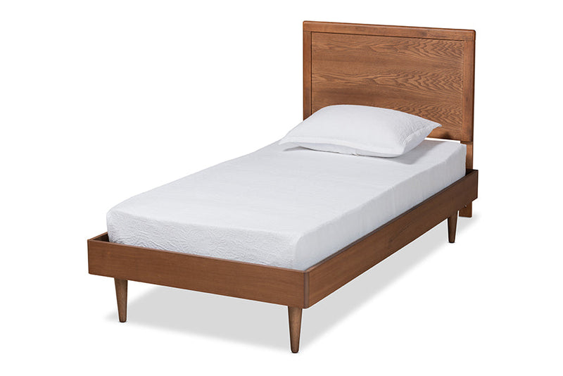 Lieven Walnut Brown Twin Size Platform Bed Baxton