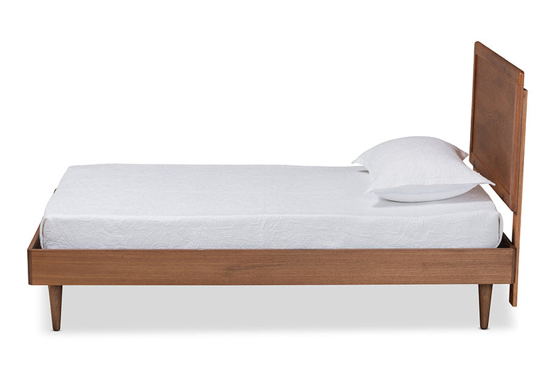 Lieven Walnut Brown Twin Size Platform Bed Baxton