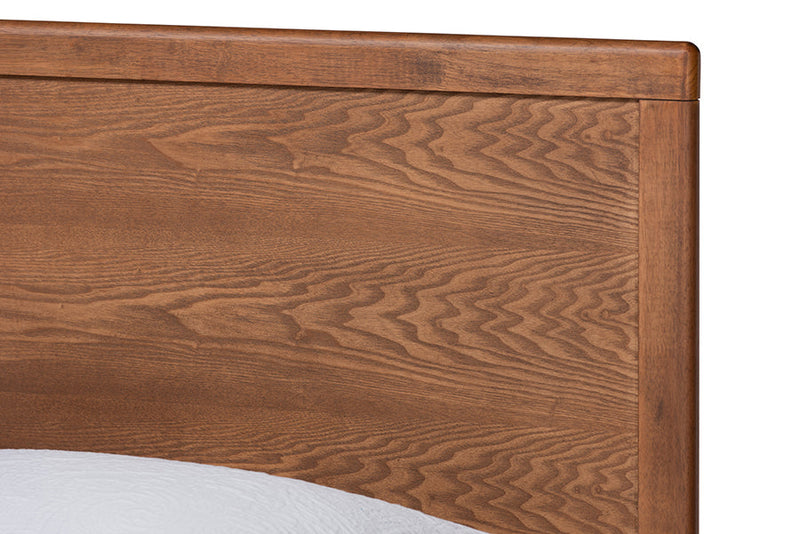 Lieven Walnut Brown Twin Size Platform Bed Baxton