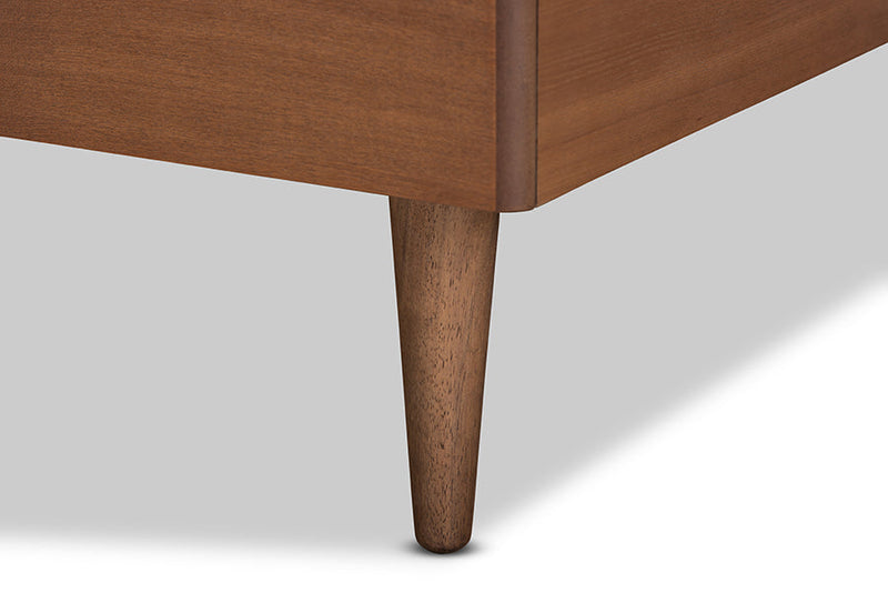 Lieven Walnut Brown Twin Size Platform Bed Baxton