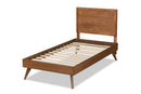 Saki Walnut Brown Twin Size Platform Bed Baxton