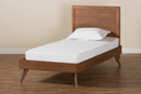 Saki Walnut Brown Twin Size Platform Bed Baxton