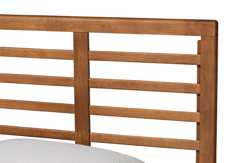 Graca Walnut Brown Twin Size Platform Bed Baxton