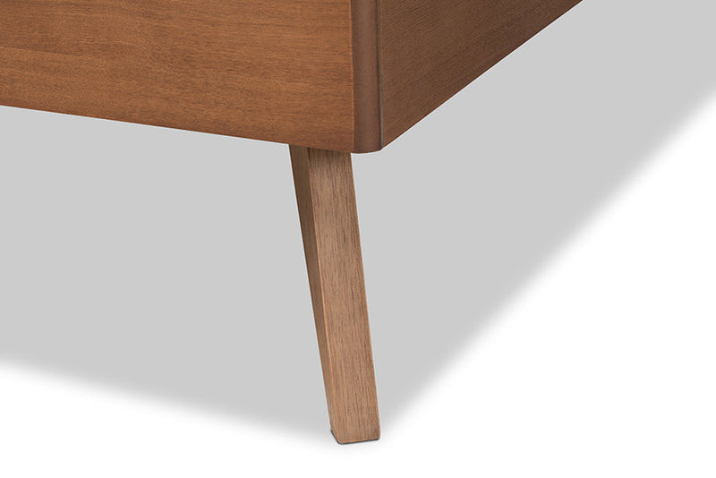 Graca Walnut Brown Twin Size Platform Bed Baxton