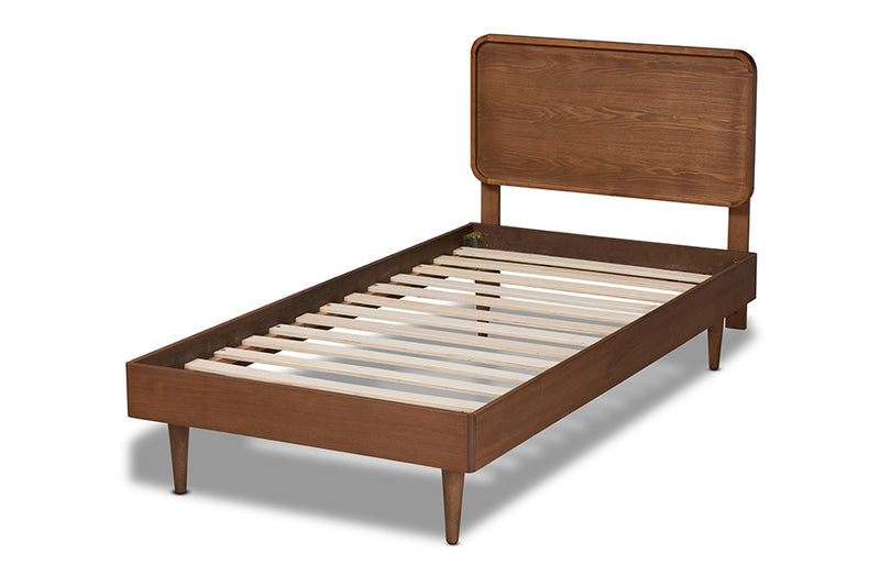 Varick Mid-Century Walnut Brown Finished Wood Twin Size Platform Bed