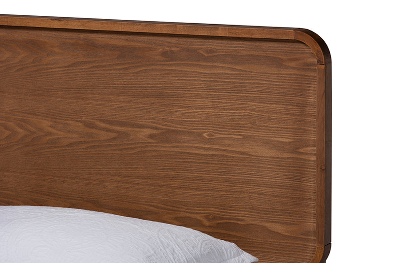 Varick Mid-Century Walnut Brown Finished Wood Twin Size Platform Bed