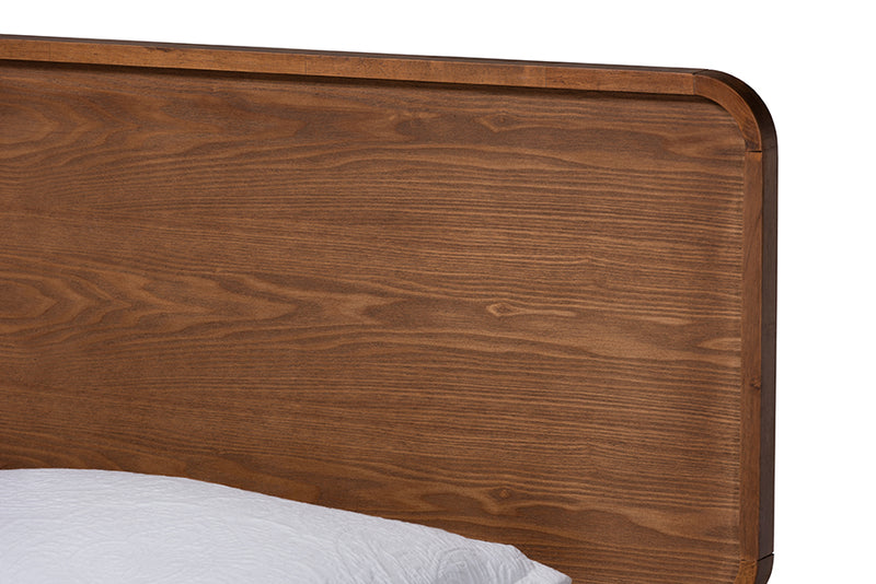 Jacinth Mid-Century Walnut Brown Finished Wood Twin Size Platform Bed