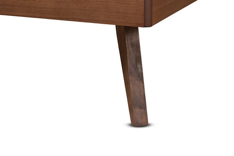 Jacinth Walnut Brown Twin Size Platform Bed Baxton