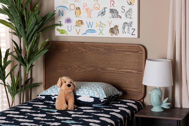 Wina Walnut Brown Twin Size Headboard Baxton