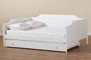 Ansa White Full Size Daybed w/Roll-Out Trundle Bed Baxton