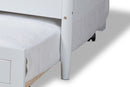 Ansa White Full Size Daybed w/Roll-Out Trundle Bed Baxton