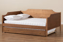 Ansa Walnut Brown Full Size Daybed w/Roll-Out Trundle Bed Baxton